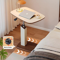 Table console à café populaire, simple, petite, contemporaine, en acier et bois, multifonctionnelle, mobile, relevable, rotative, réglable, pour hôtel