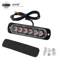Luz de Advertencia Estroboscópica de Emergencia de 6 Ledes, Barra de Luces Intermitentes para Parrilla, Baliza para Camión y Coche, Luz de Tráfico Ámbar, Rojo, Azul y Blanco