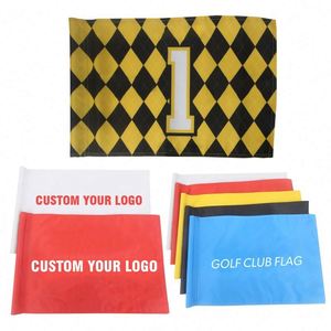 Drapeaux de golf personnalisés avec logo d'entreprise pour tournois, drapeaux décoratifs élégants pour l'extérieur, impression personnalisée, drapeau de golf extérieur - Product Image 1