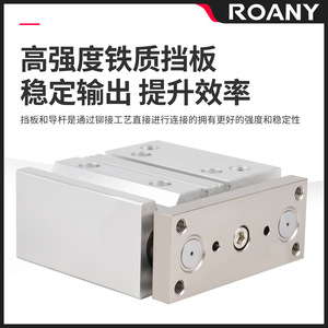 กระบอกลมสามแกน 32 10 15 20 25 50 60 150 250S ตัวเรือนอะลูมิเนียม พร้อมเกลียวเชื่อมต่อและแกนนำ - Product Image 5