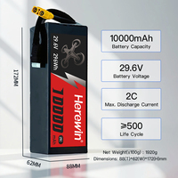 Baterai Herewin Oem Odm Lipo Baterai Lithium Ion 8s Li-ion 25C Baterai 10000mah Baterai Lithium Polymer