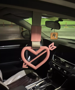 2024 JDM Cupido Flecha piercing Mango en forma de corazón correa de mano Nylon Tsurikawa anillo coche manija Correa advertencia anillo colgante - Product Image 6