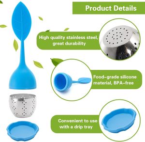 Coffee <b>Tea</b> Accessories 100% Food Grade BPA Free Leaf Shape <b>Tea</b> Filter Reusable Loose Leaf <b>Tea</b> <b>Infuser</b> Silicone - Product Image 4