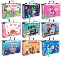 Nouveau modèle de crayons à l'huile en aluminium pour enfants, marqueurs, aquarelles, pinceaux de dessin et de peinture pour l'école, ensemble d'art pour colorier, en stock