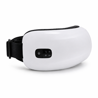 Masseur oculaire chauffant portable avec compression d'air, compresse chaude, vibration et musique sans fil, blanc, pour les yeux fatigués à la maison