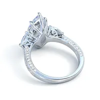MuShan – bague en argent Sterling 925 pour femmes, bijoux de luxe, 5ct, 8x16mm, couleur D, diamant Moissanite, bague pour femmes, bijoux fins brevetés MST