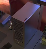 Boîtier PC Mini Vertical MATX en Alliage d'Aluminium avec Installation DIY pour Jeux et Utilisation au Bureau à Domicile