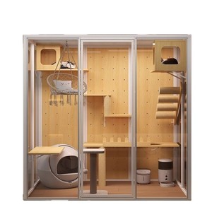 <span class=keywords><strong>Casa</strong></span> para Gatos Panorámica, Grande, de Madera Maciza y Vidrio, con Diseño de Lujo - Product Image 3