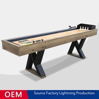 Tableau de palets d'intérieur multifonction 2 en 1 de haute qualité et table de jeu de palets à lumière LED de 9 pi Table de divertissement à billes