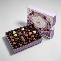 Boîte à chocolat avec revêtement UV de qualité supérieure, écologique, biodégradable, en carton rigide, avec couvercle et base, avec séparateur