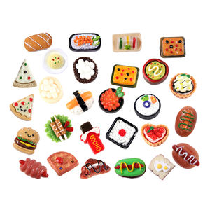 Offre Spéciale Pizza à dos plat Hot Dog Sushi gâteau nourriture artificielle résine Cabochons maison de poupée accessoires - Product Image 1