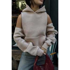 Sweat-shirt à capuche confortable pour femme avec fermeture éclair décorative - Product Image 4