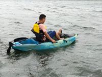 2024 Kayak avec système de pédale bateau de pêche 1 personne pédale Kayak bateau de pêche pliant pêche canoë Kayak avec pagaie