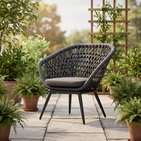 Meubles de jardin en aluminium et corde modernes les plus vendus pour hôtels, villas et espaces de loisirs