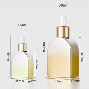 Flacon compte-gouttes en verre au design unique et nouveau, <span class=keywords><strong>15</strong></span> ml, 30 ml, 1 oz, avec bouchon à vis en or rose et argent pour sérum, huile essentielle, usage cosmétique - Product Image 5