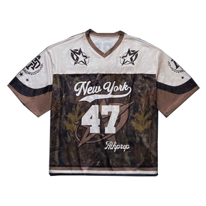 T-shirt pour homme personnalisé de haute qualité surdimensionné de sport et de gym en maille camouflage avec impression d'écran de lettres respirant - Product Image 1