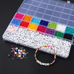 Cheap Wholesale 28 Grid 3mm Number Glass Seed Beads DIY Kit Acrylic Beads For DIY Accessories Set