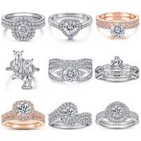 Fashion Trendy Zilveren Vrouwen Sieraden Trouwringen Rose Vergulde Peer Hart Cut Zirconia Moissanite Ringen Engagement Rings