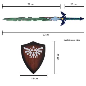 Espada Maestra de <span class=keywords><strong>Link</strong></span> Edición Runa de The Legend of <span class=keywords><strong>Zelda</strong></span>: <span class=keywords><strong>Breath</strong></span> of the Wild y Tears of the Kingdom - Réplica de Cosplay Sin Filo - Product Image 2