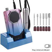 Perceuse à ongles professionnelle portable, moteur sans balais 35 000 tr/min, rechargeable, fonctions de polissage et de retrait de gel