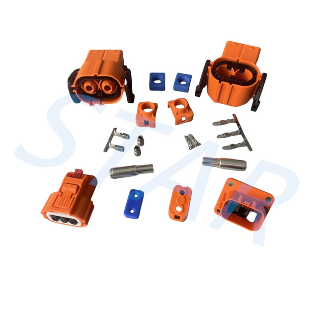 150A 200A EV Connector 2pin Two Cores Plastic Connector High Voltage DC100V for Electric New Energy Car