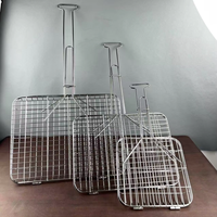 Panier de cuisson pliable et portable en acier inoxydable soudé pour barbecue, idéal pour grillades de poisson, avec poignée et maille à tissage simple