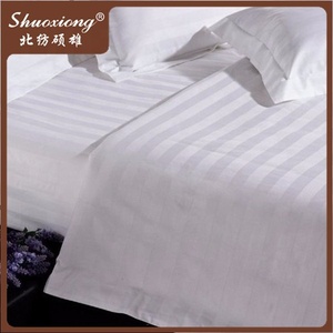 Bán Buôn Sao Khách Sạn Đặc Biệt CVC 60/40 T300 200*98 60*40 110 "Sọc Chất Lượng Cao Bộ Đồ Giường Màu Trắng Vải - Product Image 2