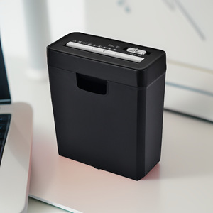 Déchiqueteuse de papier électrique domestique, mini déchiqueteuse de bureau à coupe en bande S611, capacité de 11 L, noire - Product Image 1