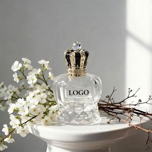 Thick Base 50ml Glass Perfume Bottle Ornate Crown Gold Zamac Cap Fine Mist <b>Pump</b> Sprayer <b>Screw</b> Cap Vintage Matching Box - Product Image 1