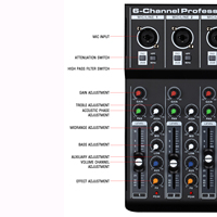 STABCL ST-4M Amplificateur de puissance 4 canaux, console de mixage audio professionnelle pour performances familiales privées et KTV