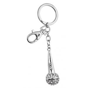 Llavero de cristal con diseño de micrófono - Product Image 1