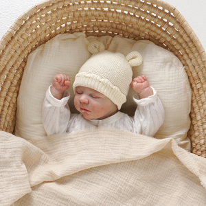 Gorros de punto de algodón <span class=keywords><strong>para</strong></span> bebé Mimixiong, con orejas adorables, sin costuras, de ganchillo, <span class=keywords><strong>para</strong></span> <span class=keywords><strong>recién</strong></span> <span class=keywords><strong>nacido</strong></span>. - Product Image 6