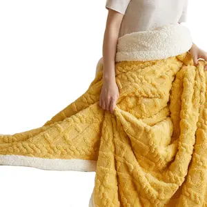 Fleece Plaid Decke Erwachsene Kinder Dicke Wolldecken Bett bezug Doppelseitige Schlafsofa-Bettdecke Weiche warme Winterwurf-Tages decke
