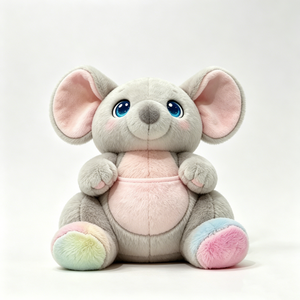 Peluche de ratón gris personalizado, ratón de peluche, muñeco de ratón con orejas grandes, peluche de ratón de bolsillo en colores pastel. - Product Image 5