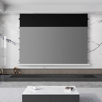 Écran de projection encastré intelligent AI en alliage d'aluminium gris photone ALR, tensionné par languettes, 16:9, 72-150 pouces, gain 0.9
