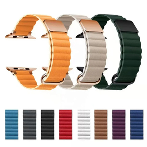 Bracelet de montre magnétique en cuir microfibre personnalisé, série 8/<span class=keywords><strong>7</strong></span>/6/5/4/3/SE, pour hommes et femmes, accessoires pour montres intelligentes en cuir - Product Image 6