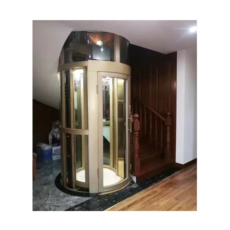 ラウンドガラスエレベーターオリジナルデザインパノラマエレベーターラウンドエレベーター400kgホームリフト