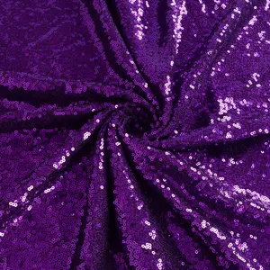 Hochwertiges 3mm neues Kleid Stickerei Tüll 3mm Glitter Lila Pailletten Bestickter Spitzens toff