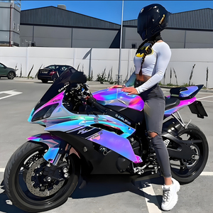 Film vinyle auto brillant holographique arc-en-ciel blanc miroir, autocollant sans bulles d'air, vinyle 3m pour voiture et <span class=keywords><strong>moto</strong></span> - Product Image 2