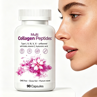 Capsules de collagène végétalien pur naturel OEM avec acide hyaluronique, biotine et vitamine C pour une peau jeune et un soutien de la longévité cutanée