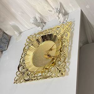 Assiettes de service carrées dorées de haute qualité, réutilisables, écologiques, <span class=keywords><strong>en</strong></span> <span class=keywords><strong>plastique</strong></span>, pour la décoration de mariage et de fête - Product Image 5