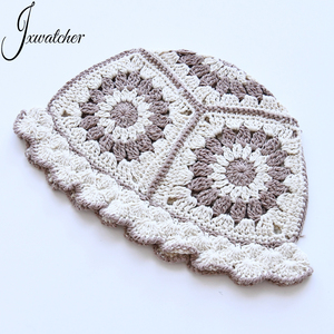 Jxwatcher Bord Rond Logo Personnalisé Patch À La Main Creux Tricoté Chapeau Floral Fleur Filles Épais Chaud Femmes Laine Crochet <span class=keywords><strong>Bonnet</strong></span> Chapeaux - Product Image 3