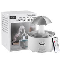 Diffuseur d'arômes en forme de goutte d'eau avec télécommande, LED respirante réglable, diffuseur d'huiles essentielles, purificateur d'air initial