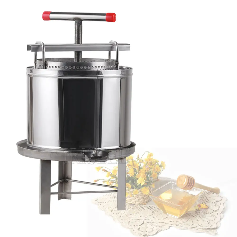 Presse à cire manuelle entièrement fermée Machine à presser le miel de paraffine en acier inoxydable Machine à laminer le miel Machine à cirer