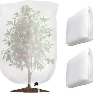 Filet anti-oiseaux pour myrtilles, légumes, arbres fruitiers – Lot de 6 barrières de jardin anti-parasites avec cordon de serrage en PE, anti-UV - Product Image 2
