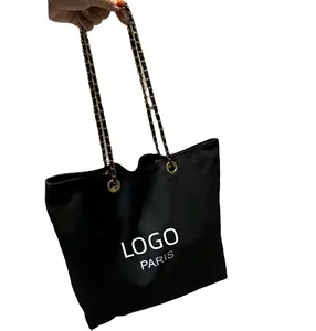 Sayaç büyük marka hediye redemption tote çanta tuval bayanlar lüks çevre dostu çanta zincir mektup değiştirme çantası