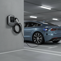 Borne de recharge murale intelligente 7kW EVSE 32A avec système Plug and Charge, accès par carte RFID, câble de 5m, point de charge résidentiel moderne pour le marché européen