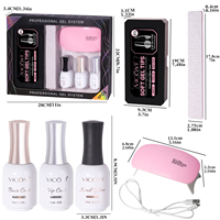 Kit de 6 en 1 de capsules d'ongles en gel souple, 480 pièces, capsules en gel X demi-mates forme amande, mini lampe UV, base et top coat, colle à ongles, lime à ongles, kit de manucure pour la maison et le salon