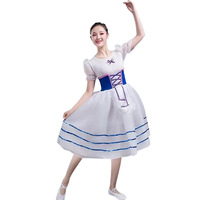 Robe de tutu de ballet romantique professionnelle pour femmes, robe de ballet longue en tulle blanc, costume de scène, tenue de danse de ballerine