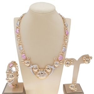 Yulaili Xoxo femmes plaqué or ensemble de bijoux mariage chaud baiser africain et câlin je t'aime ensembles de bijoux en cristal X0175 - Product Image 6